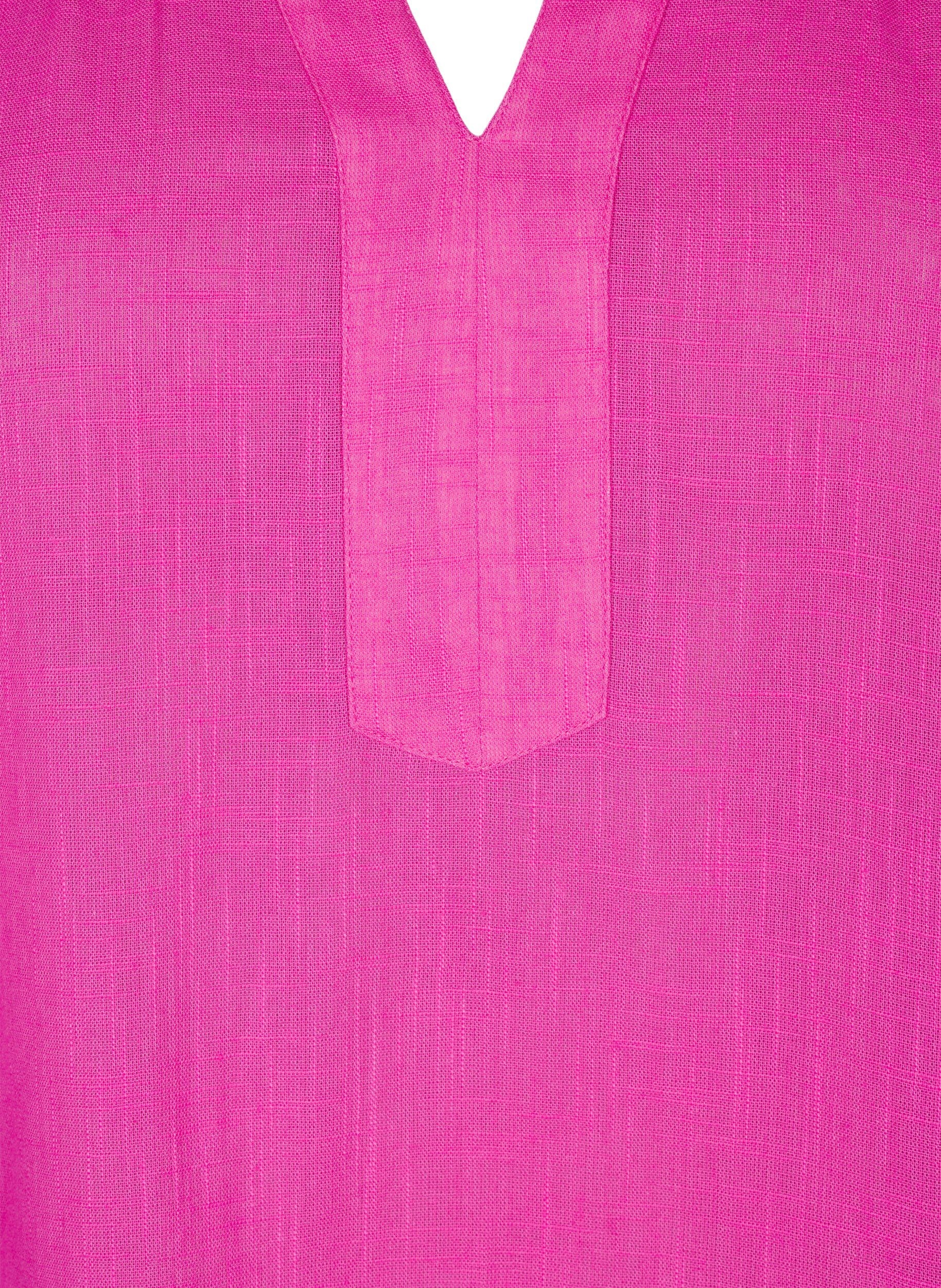 Zizzifashion Cotton tunic with a V-neck, Rose, Packshot image number 2