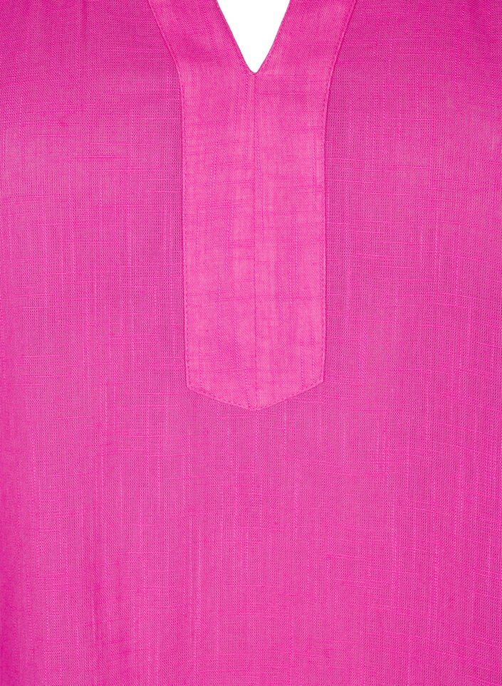 Cotton tunic with a V-neck, Rose, Packshot image number 2