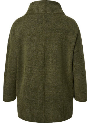 Melange knit sweater with turtleneck, Winter Moss Mel., Packshot image number 1