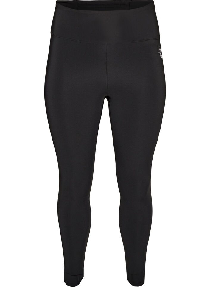 Training tights with a high waist and pocket in the waistband, Black, Packshot image number 0