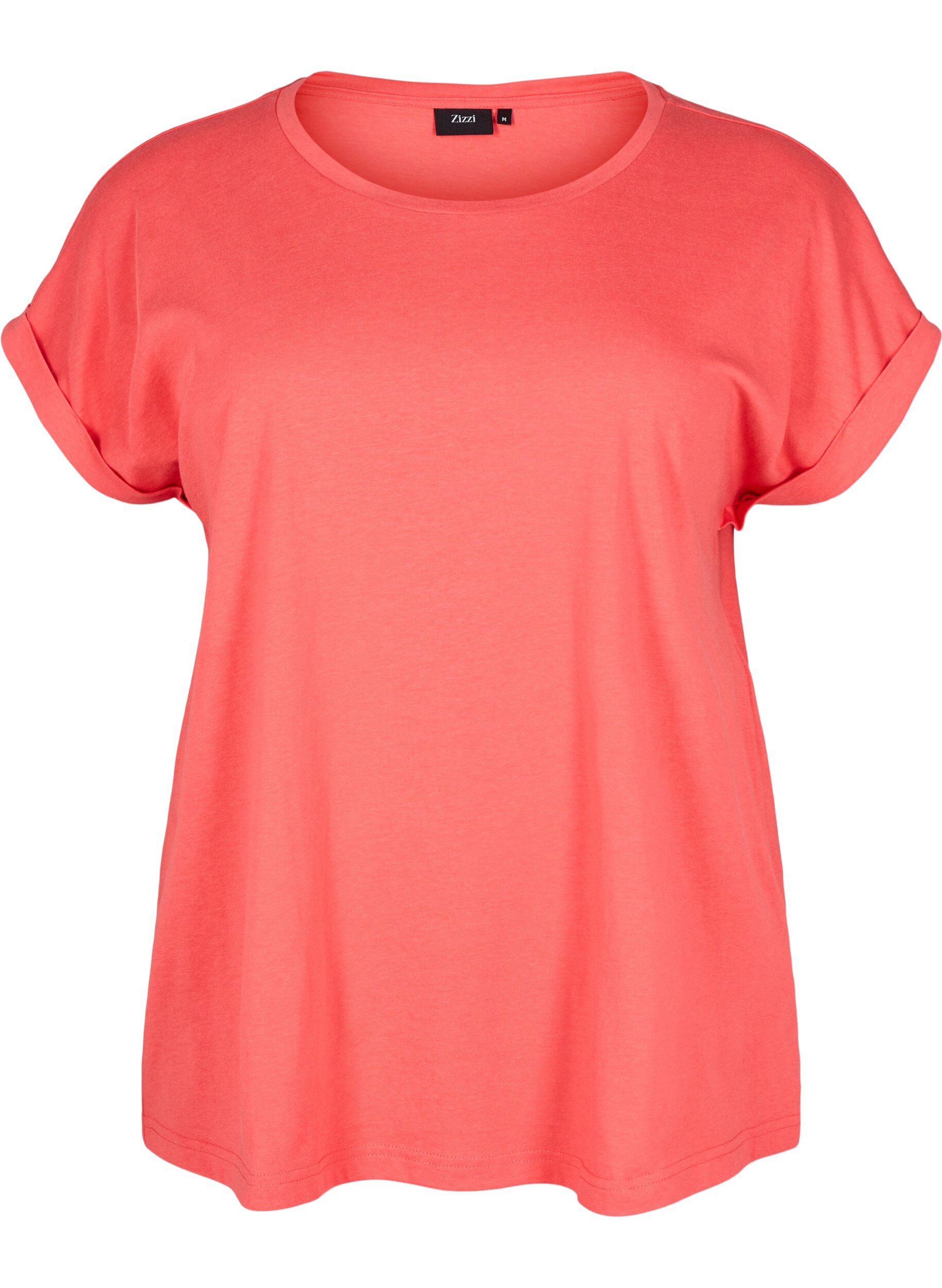 ZizzifashionShort sleeve cotton blend T-shirt, Red, Packshot image number 0