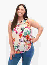 Floral top with tie detail, Buttercream Flower, Model
