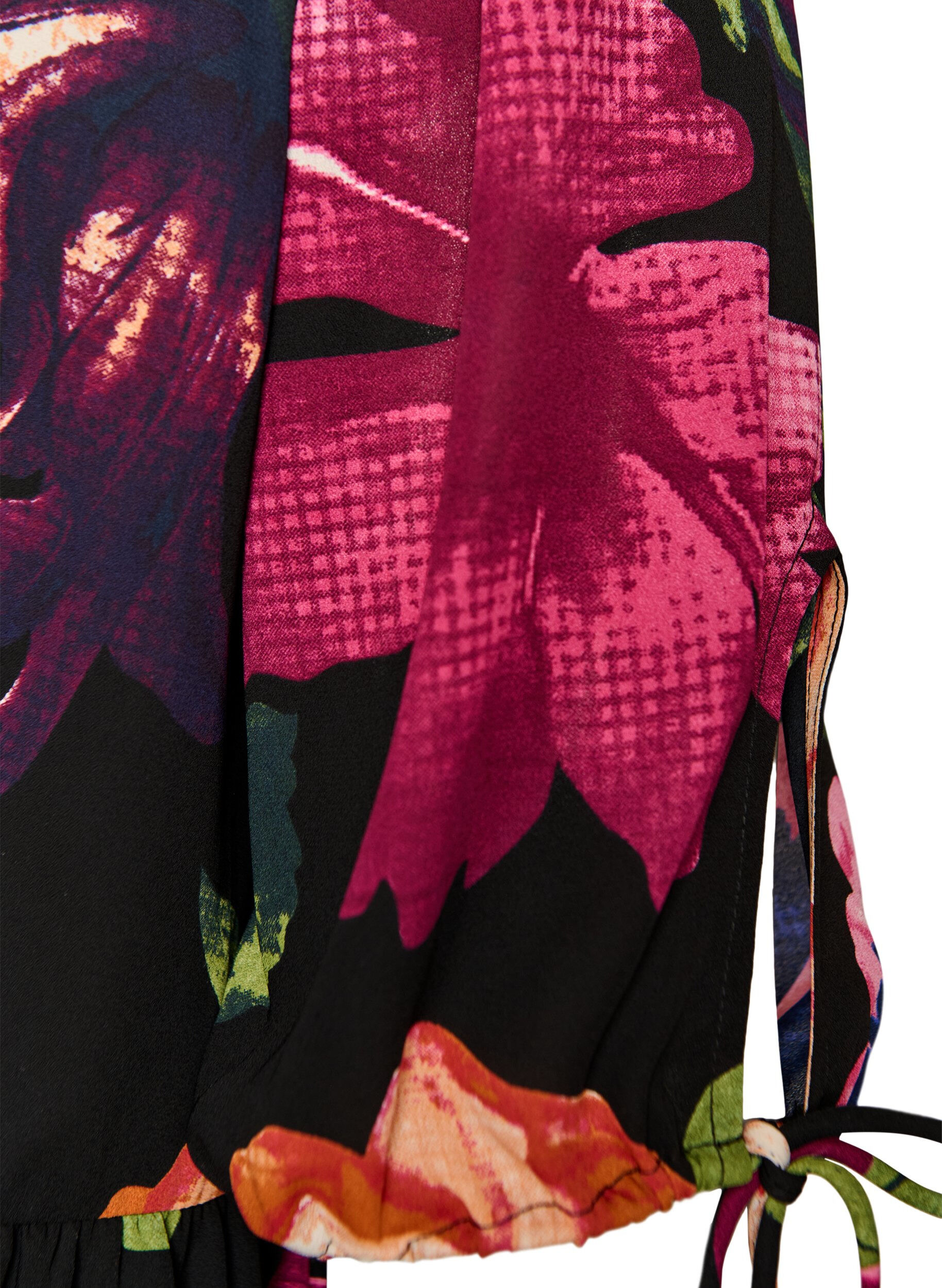 ZizzifashionBlouse with floral print and peplum, Black, Packshot image number 3