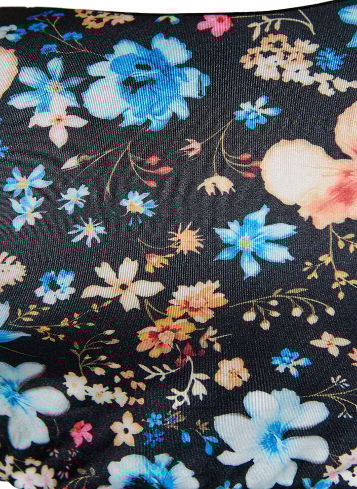 Floral bandeau bikini top, Blue, Packshot