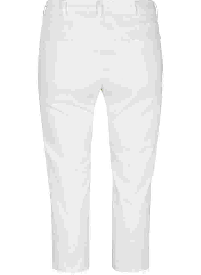 7/8 jeans with raw hems and high waist, White, Packshot image number 1