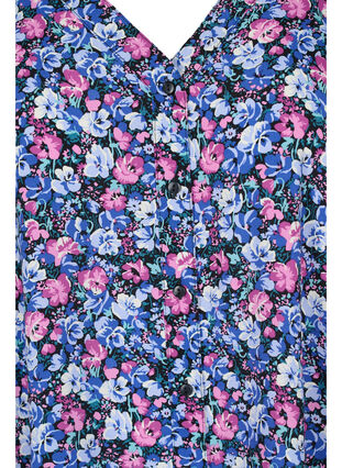 Viscose top with buttons, Pink blue Flower , Packshot image number 2
