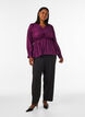 Shiny viscose blouse with peplum effect, Purple, Model image number 1