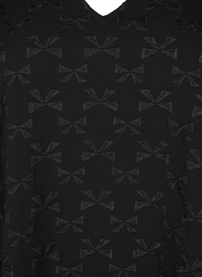 Short jacquard dress with bows, Black W. Bow, Packshot image number 2