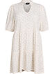 Short A-line dress with 1/2 sleeves, White, Packshot image number 0