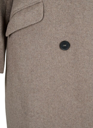 Wool coat with buttons and pockets, Moon Rock Mel., Packshot image number 3