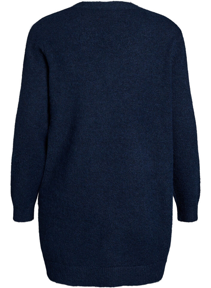 Long cardigan with pockets, Blue, Packshot image number 1