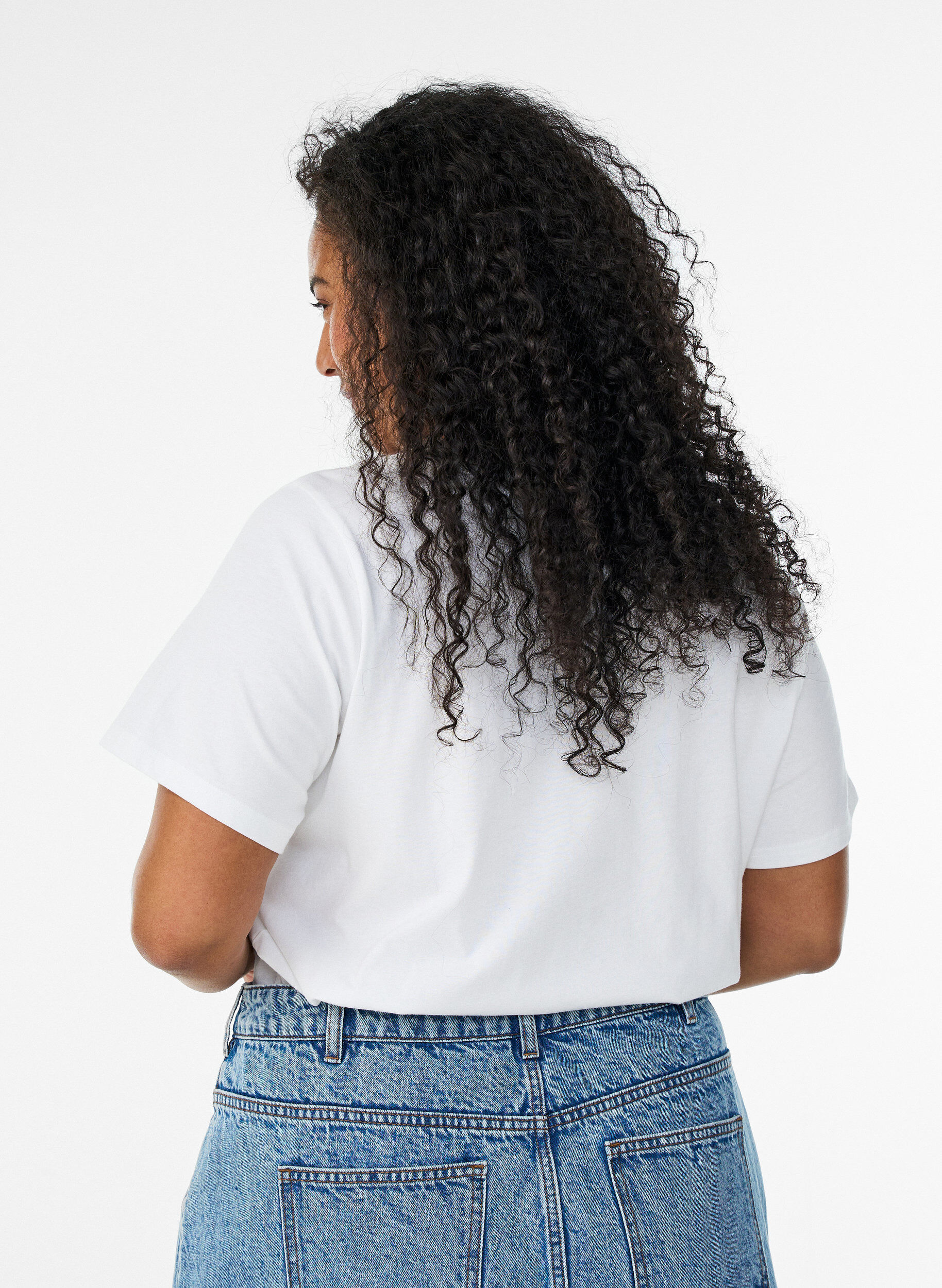 ZizzifashionOrganic cotton T-shirt with beach print, White, Model image number 2