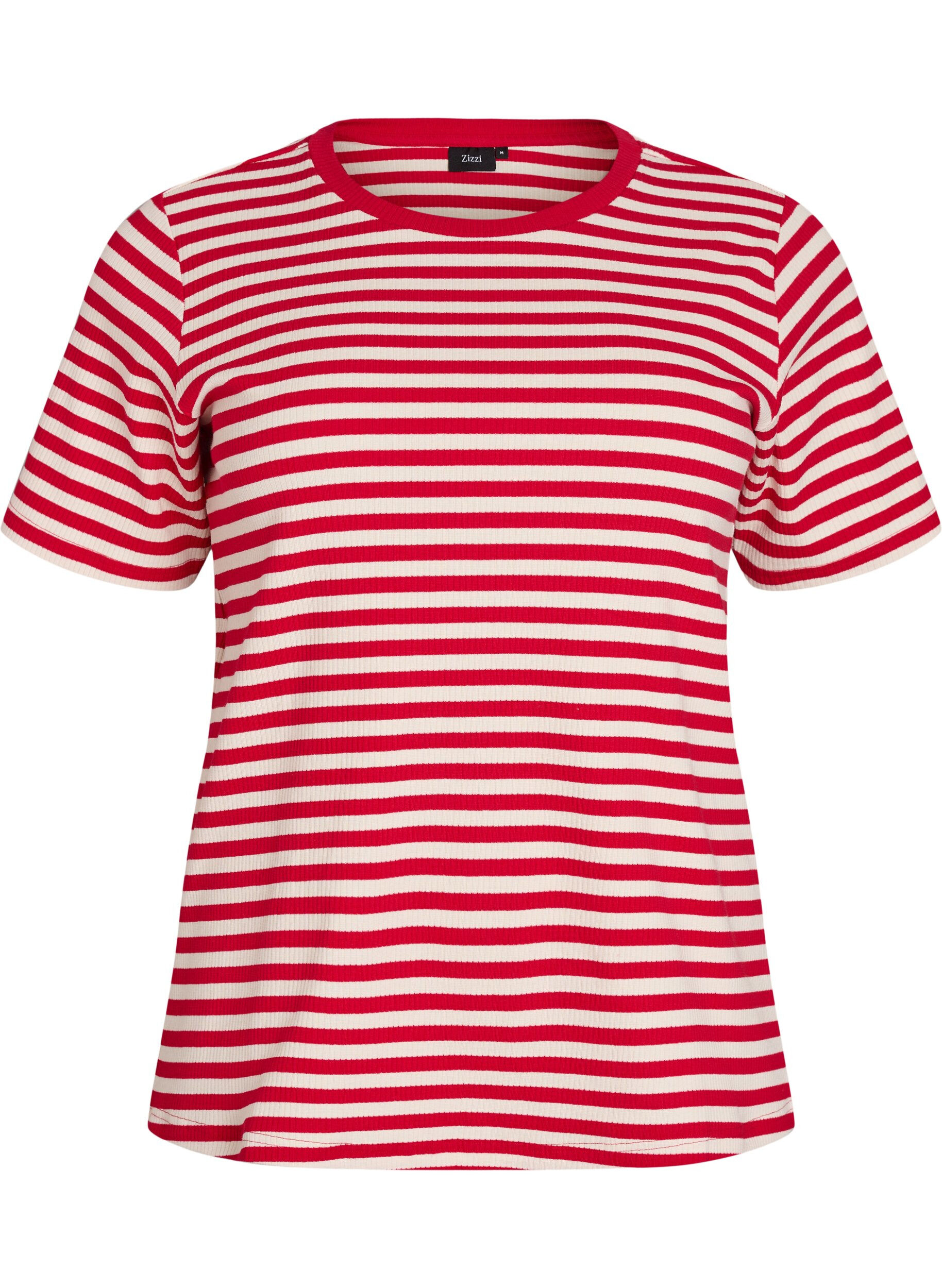 Striped T-shirt with ribbed texture