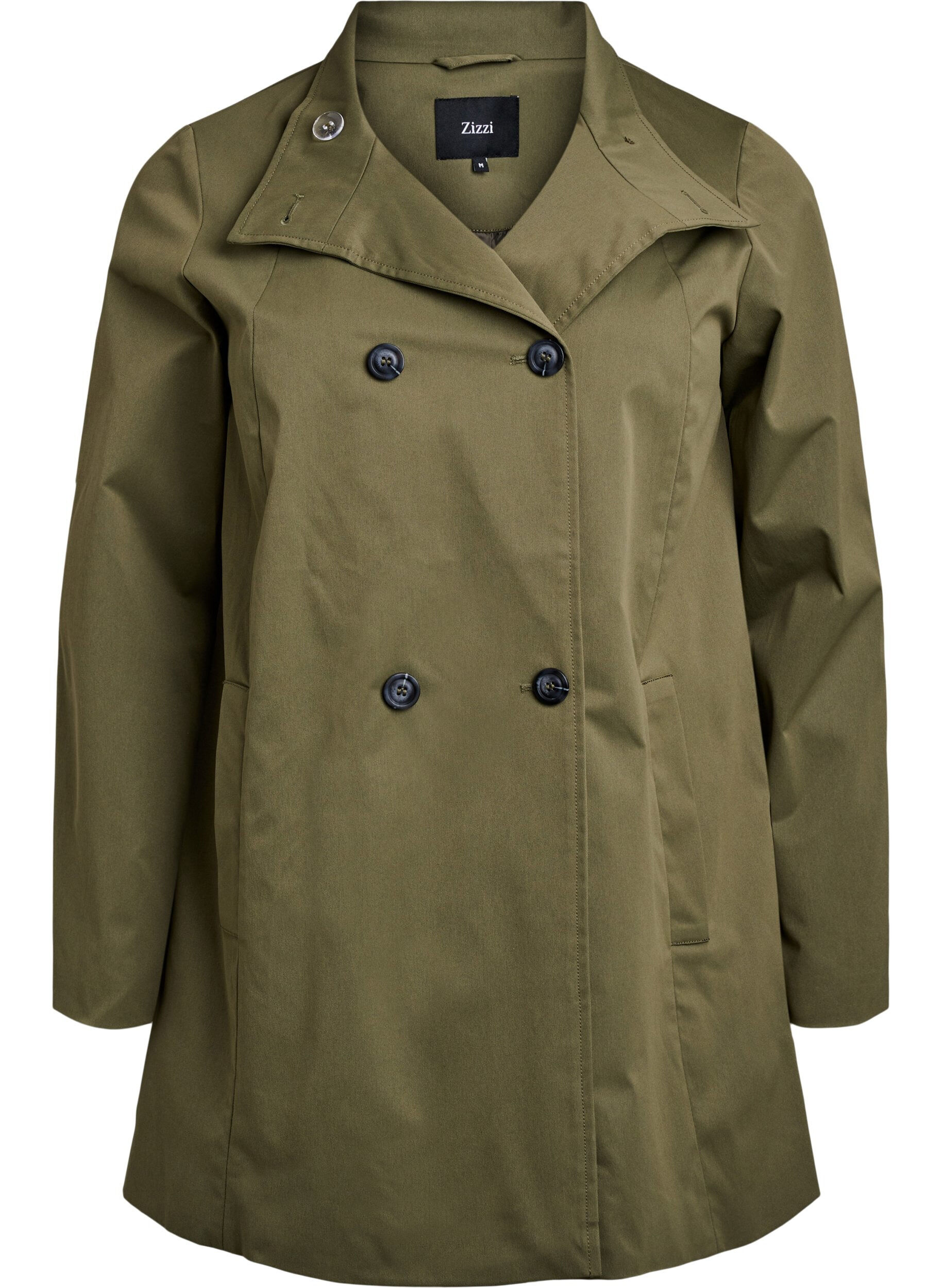 Zizzifashion Water-repellent spring jacket with an A-line cut, Green, Packshot image number 0