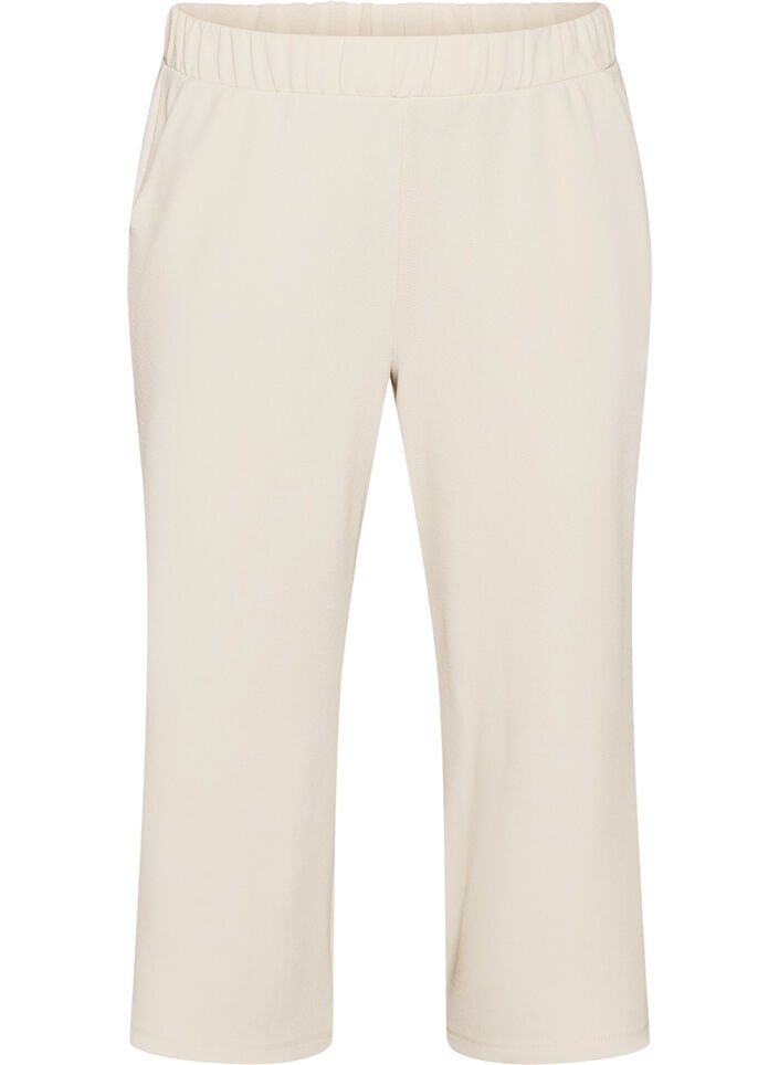 Loose trousers with 7/8 length, Beige, Packshot image number 0
