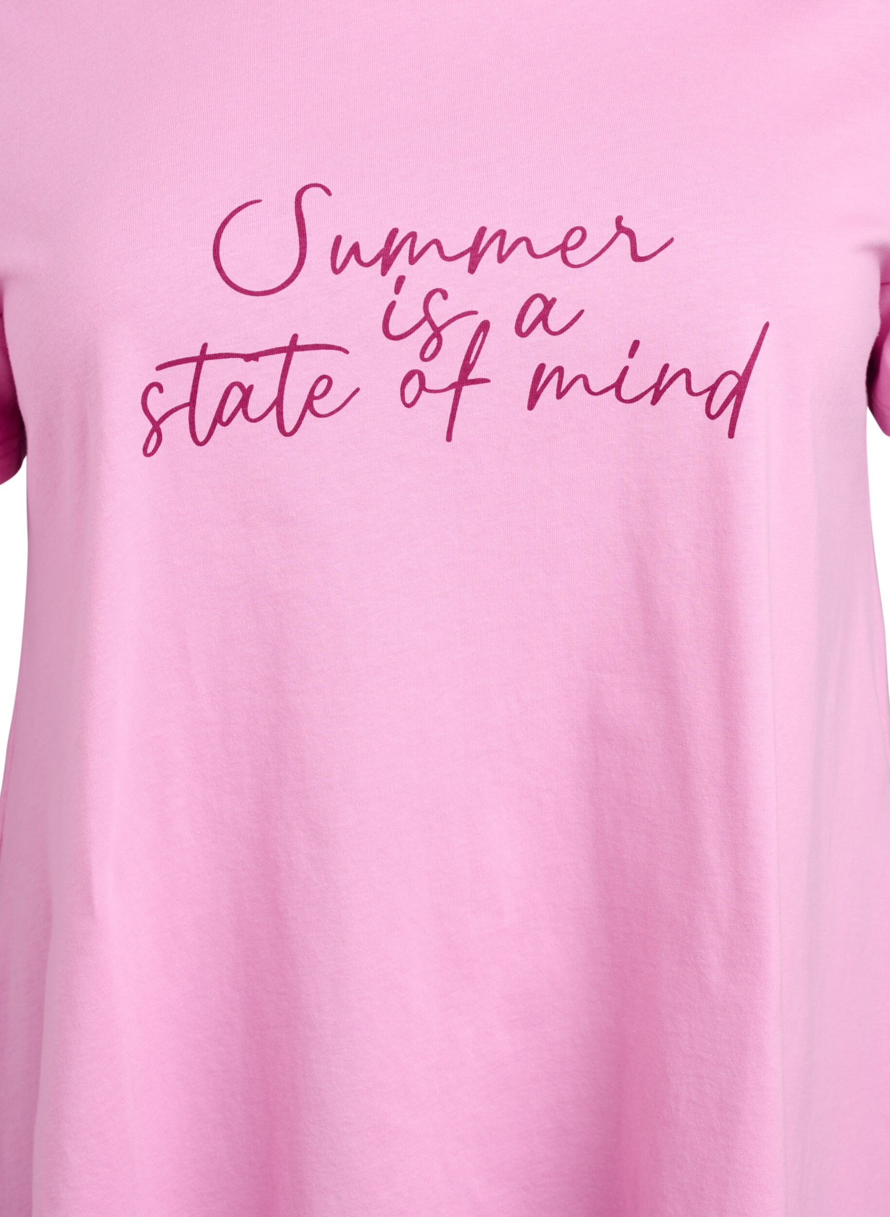 ZizzifashionT-shirt with a round neck and A-line shape, Pink, Packshot image number 2