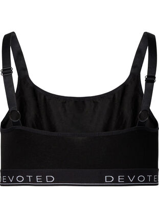 Cotton bra top with adjustable straps, Black/Upper Font, Packshot image number 1