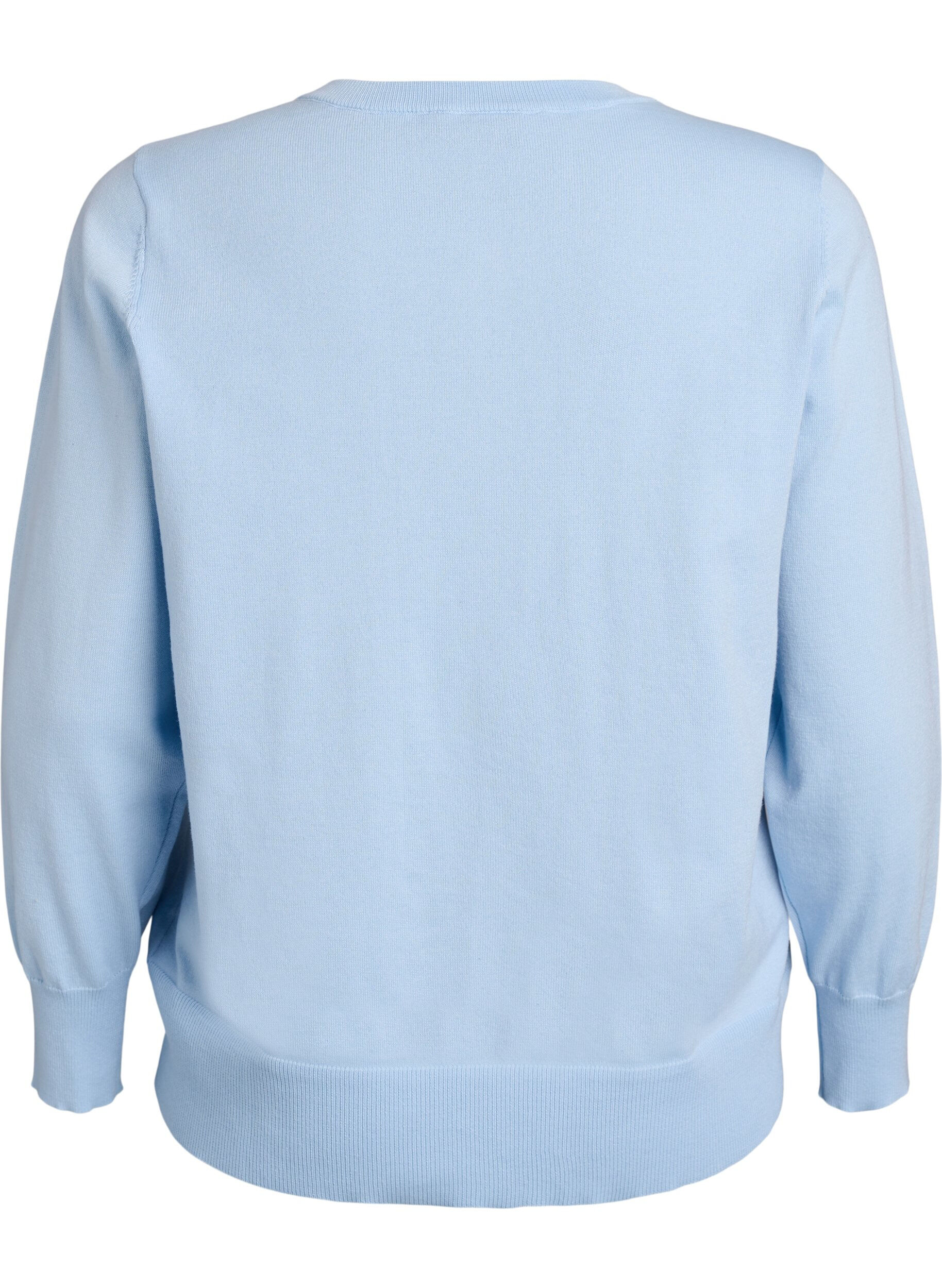 Zizzifashion FLASH - Fine-knit cardigan with round neck, Light Blue, Packshot image number 1