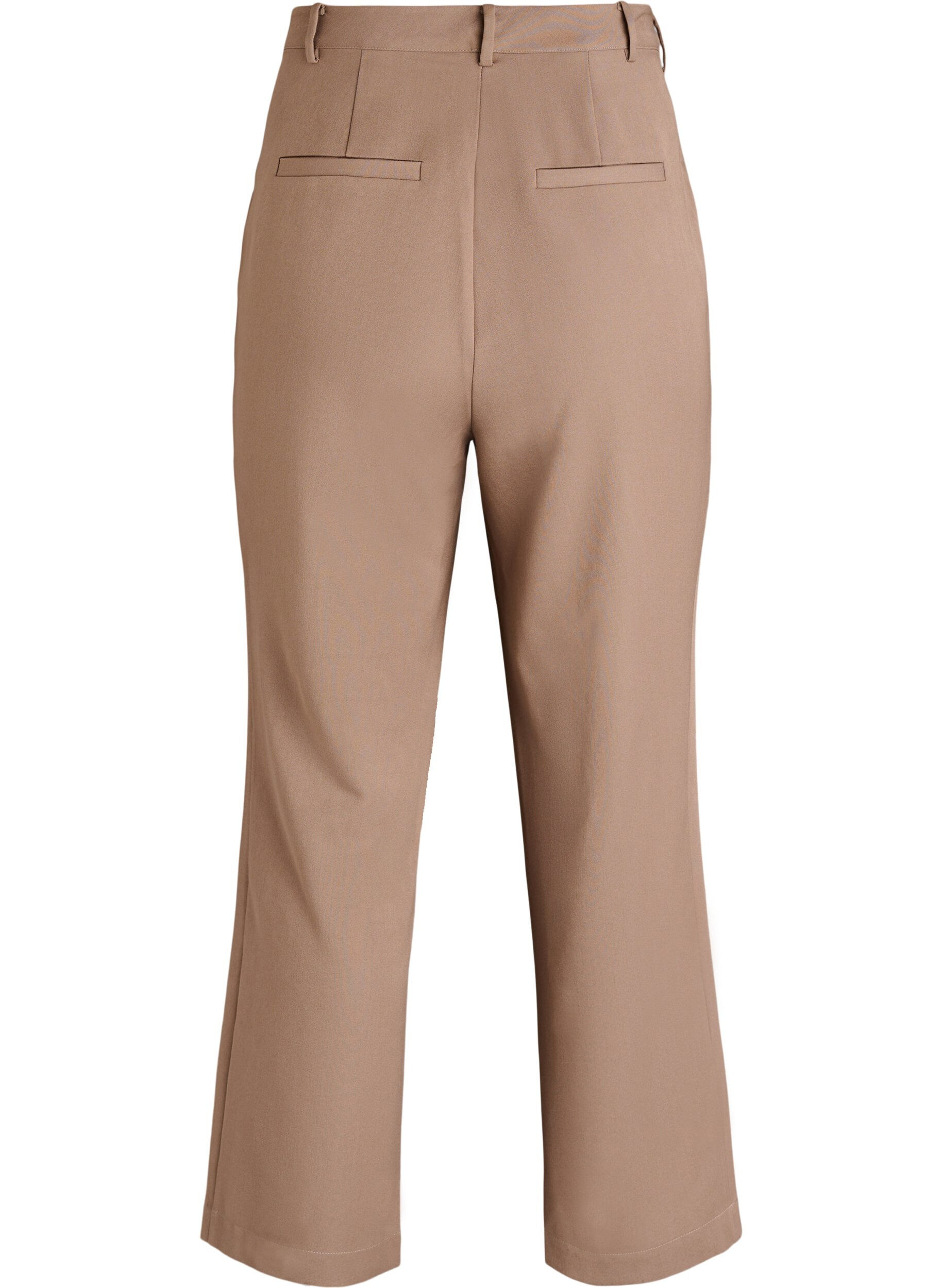 Zizzifashion High-waisted tailored trousers with straight legs, Brown, Packshot image number 1