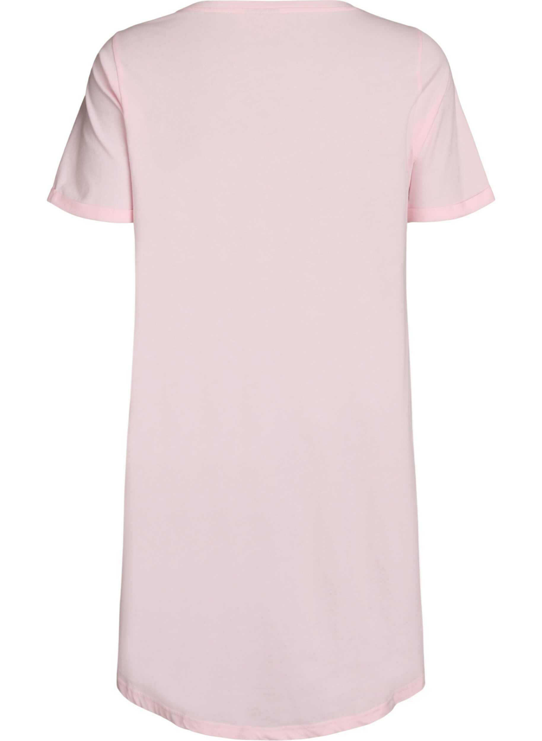 ZizzifashionShort-sleeved nightgown in organic cotton, Pink, Packshot image number 1