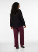 Spotted trousers with a high waist and straight legs, Red, Model image number 1