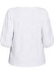 Blouse with texture and 3/4 sleeves, White, Packshot image number 1