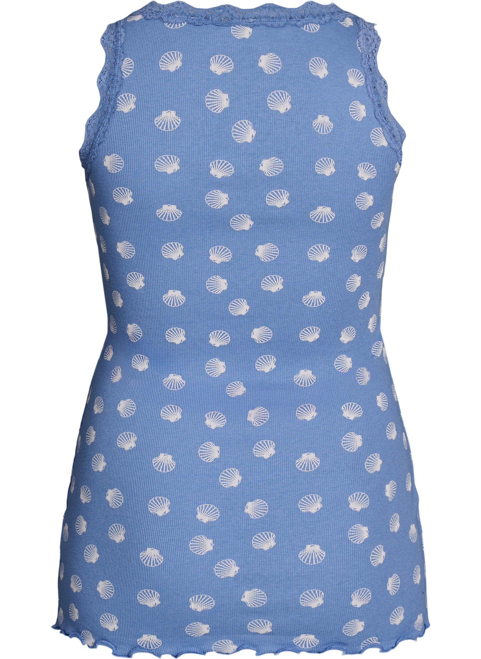 ZizzifashionTop with print and lace edge, Blue, Packshot image number 1