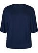 Jersey blouse with elbow-length balloon sleeves, Blue, Packshot image number 0