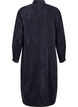 Long corduroy shirt dress with buttons, Black, Packshot image number 1
