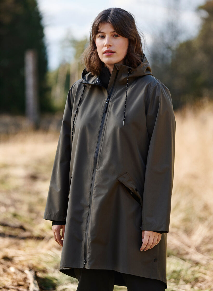 Raincoat with pockets and hood, Grape Leaf, Image