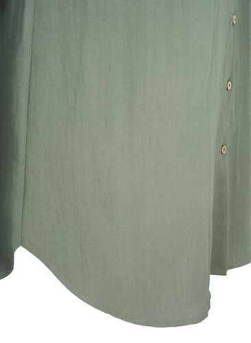 Long plain viscose shirt, Thyme, Packshot image number 3