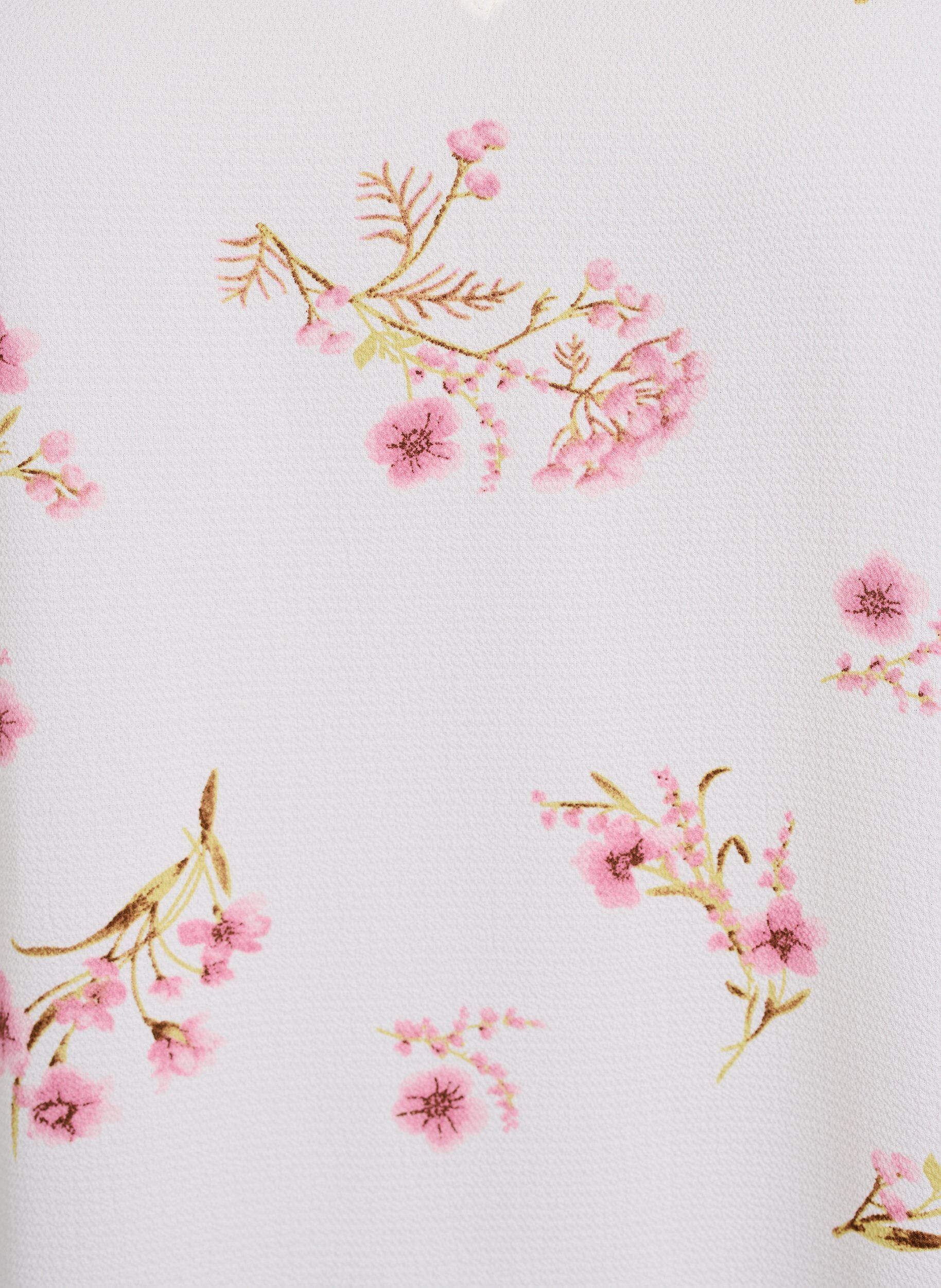 Zizzifashion Printed top with v-neck, White, Packshot image number 2