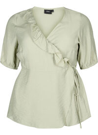 Wrap blouse in viscose with 1/2 sleeves