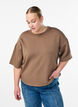 Short loose-fit t-shirt in a modal blend, Brown, Model image number 0