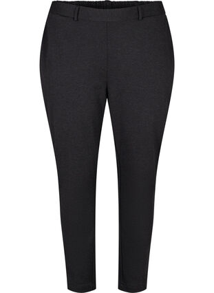 Cropped trousers with pockets, Dark Grey Melange, Packshot image number 0