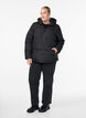 Short puffer jacket with a hood and two-way zipper, Black, Model image number 1