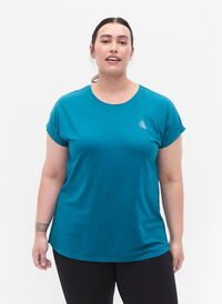 Short sleeved workout t-shirt, Deep Lake, Model