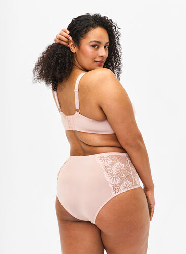 Hipster briefs with regular waist and lace, Pink Tint, Model image number 1