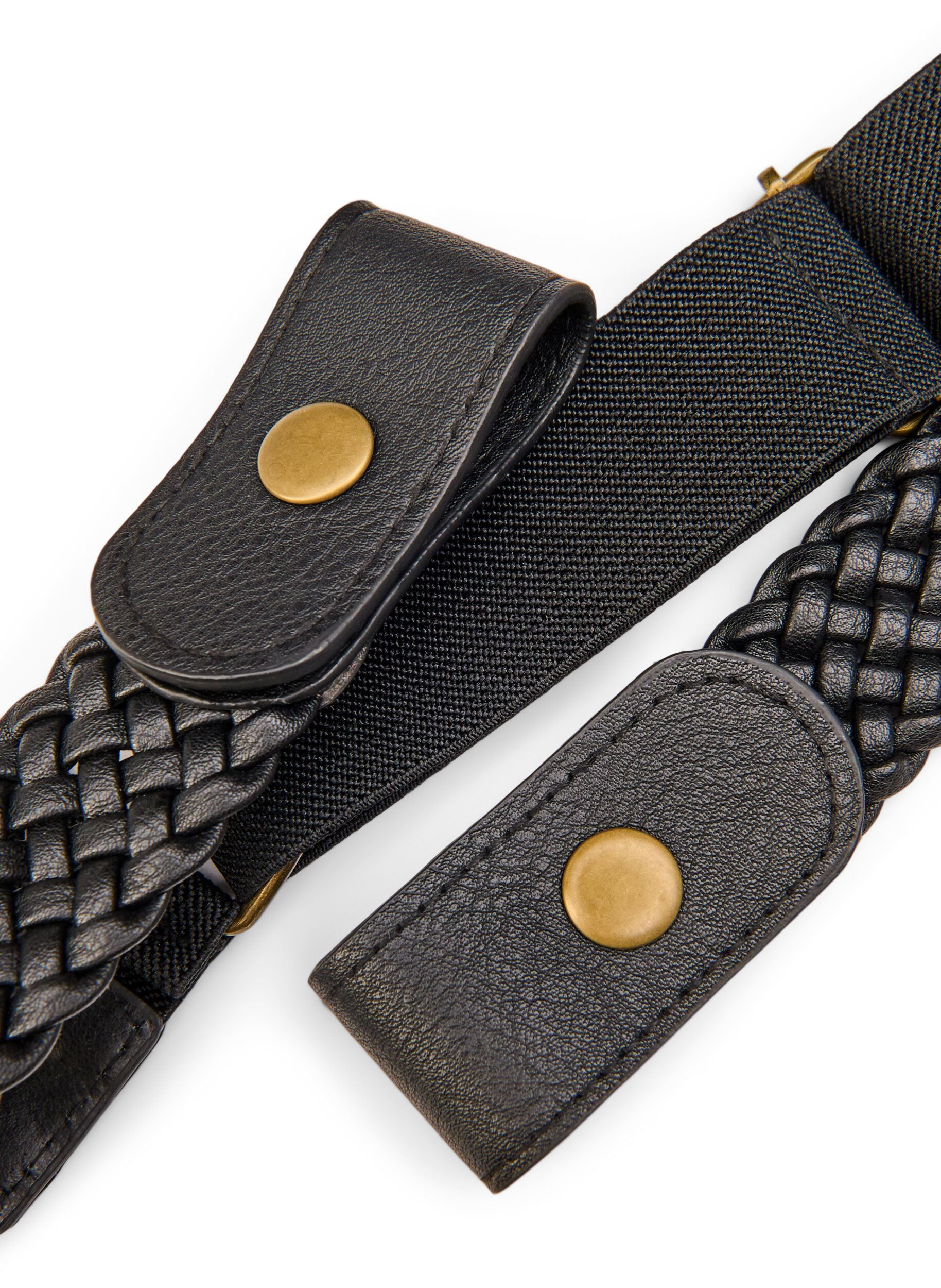 ZizzifashionBraided elastic belt, Black, Packshot image number 2