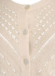 Short knitted cardigan with eyelet pattern, Sandshell, Packshot image number 2