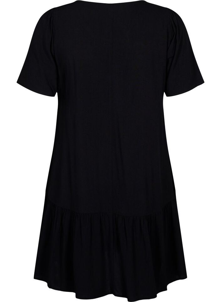 Dress in viscose with cutline, Black, Packshot image number 1