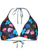 Triangle bikini bra with print, Black, Packshot image number 0