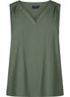 Sleeveless top with wrinkle details, Green, Packshot image number 0