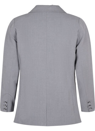 Simple blazer with pockets, Medium Grey Melange, Packshot image number 1