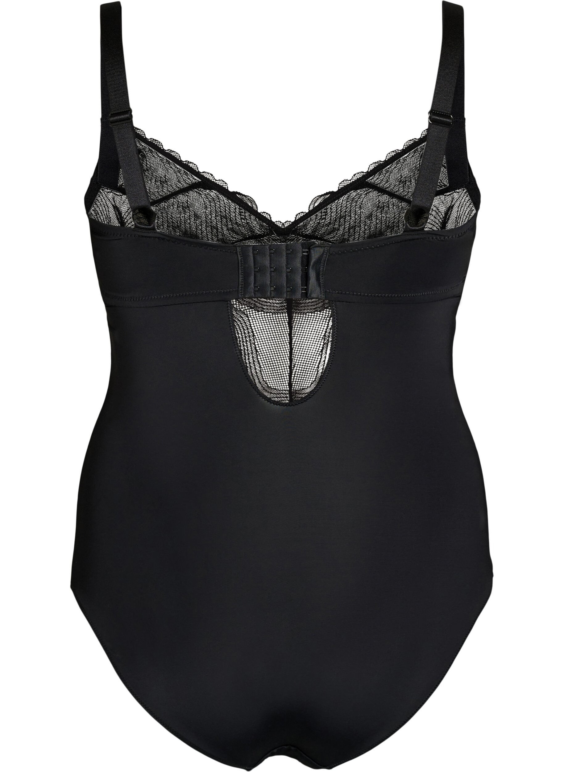 Zizzifashion Body with underwire and lace detail, Black, Packshot image number 1
