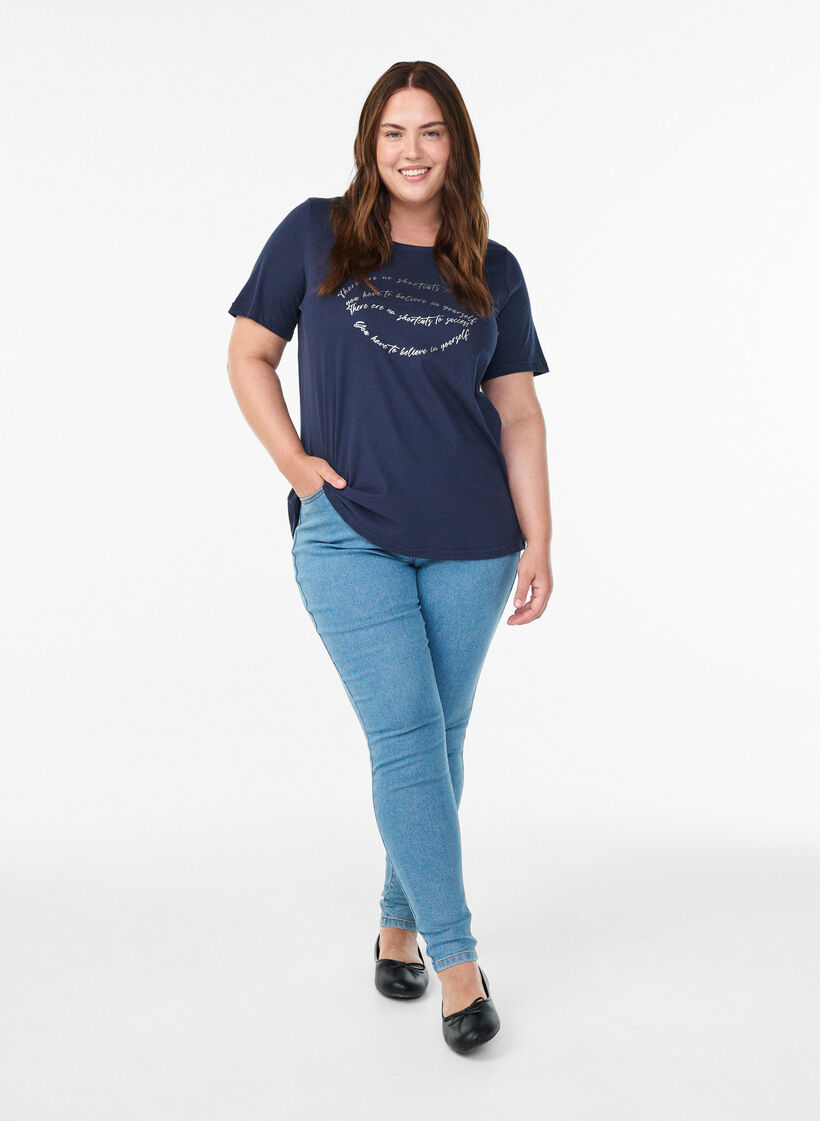 T-shirt with motif, Blue, Model image number 1