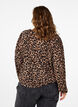 Blouse with long sleeves and leopard print, Brown, Model image number 2
