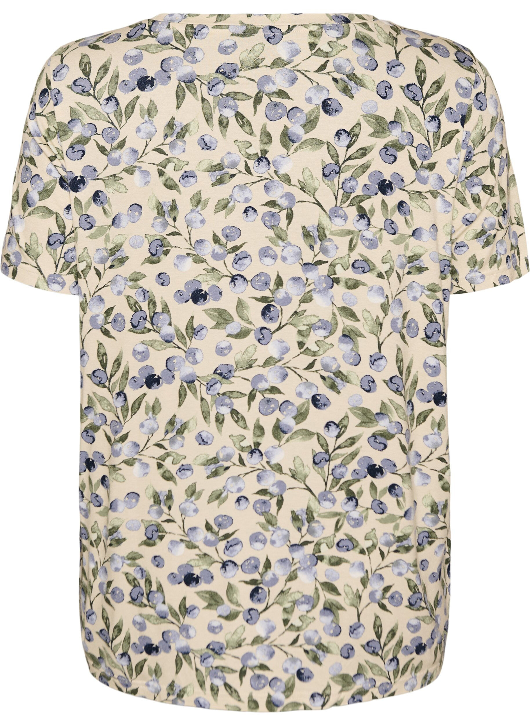 Zizzifashion T-shirt with floral print, Vanilla, Packshot image number 1