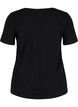 Basic t-shirt with v-neck, Black, Packshot image number 1