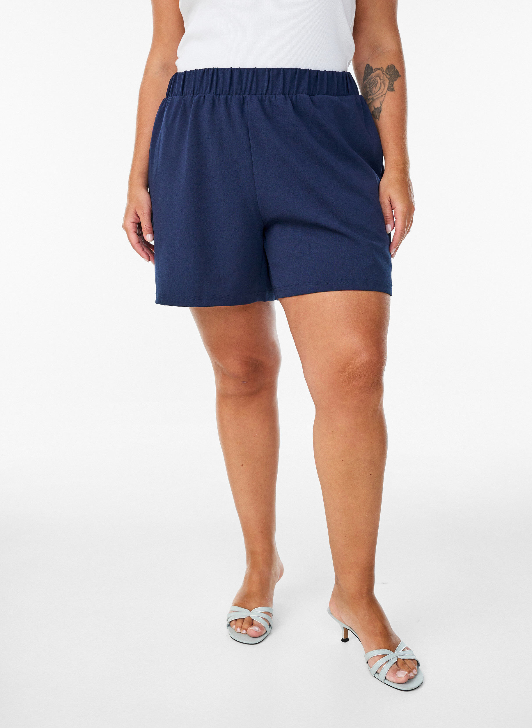 Zizzifashion Loose shorts with pockets, Blue, Model image number 3